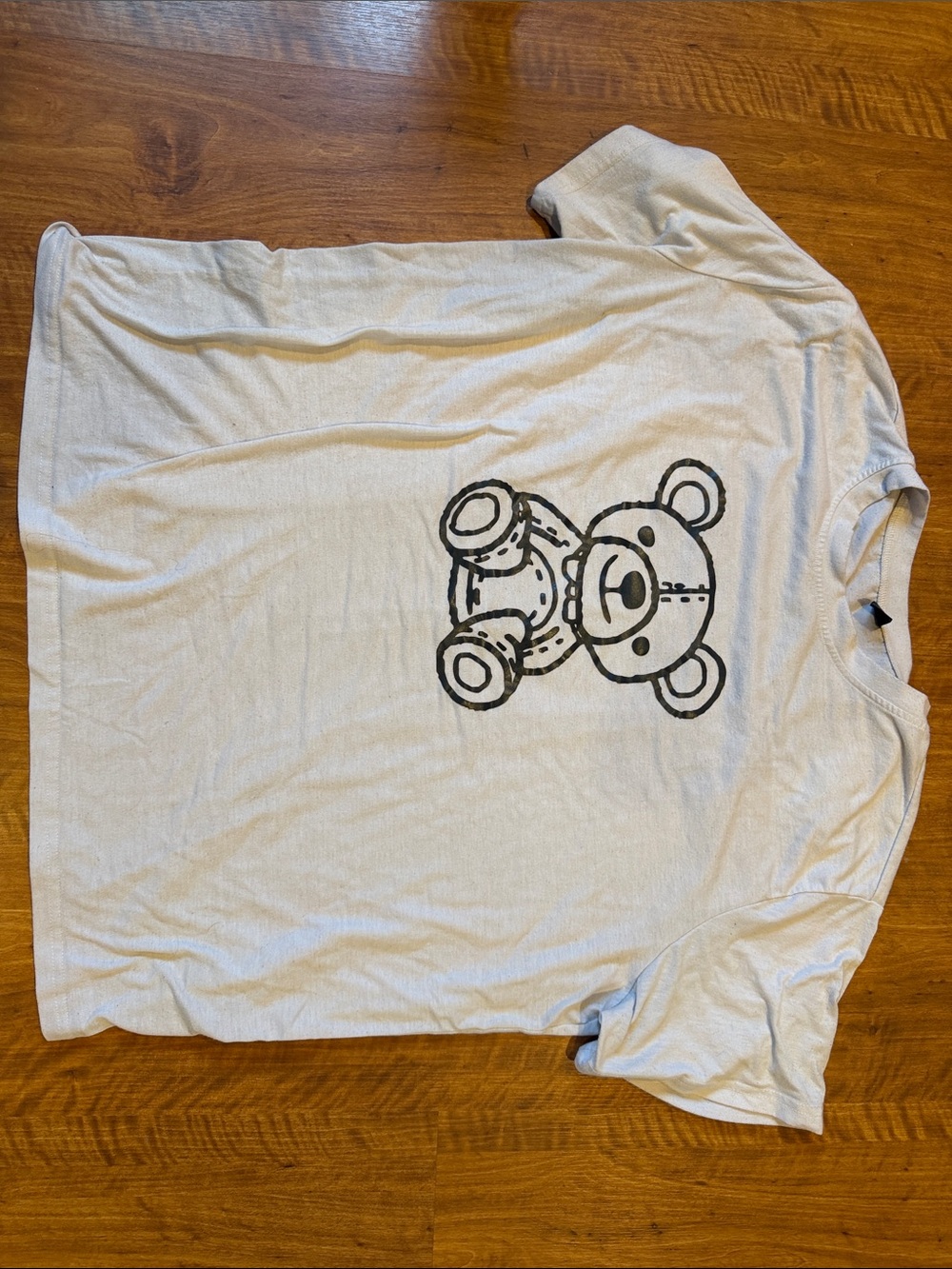 SHEIN White Graphic Tee with Black Design
